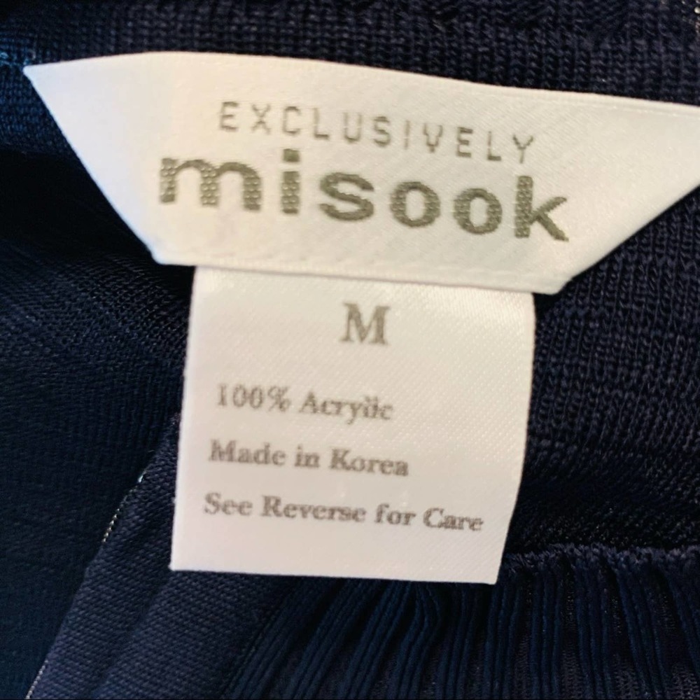 Misook Navy blue Zip Ribbed Jardigan MEDIUM 2818 - Picture 8 of 8